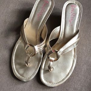 Lilly Pulitzer Size 7 Gold Wedges